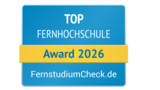 Top Fernhochschule 2026 Top Fernhochschule Award 2026 von FernstudiumCheck.de, ausgezeichnet für herausragende Leistungen in der Fernbildung.