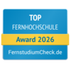 Top Fernhochschule 2026 Top Fernhochschule Award 2026 von FernstudiumCheck.de, ausgezeichnet für herausragende Leistungen in der Fernbildung.