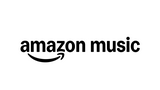 Logo von Amazon Music, bestehend aus dem Schriftzug "amazon music" mit einem geschwungenen Pfeil unter dem Wort "amazon".